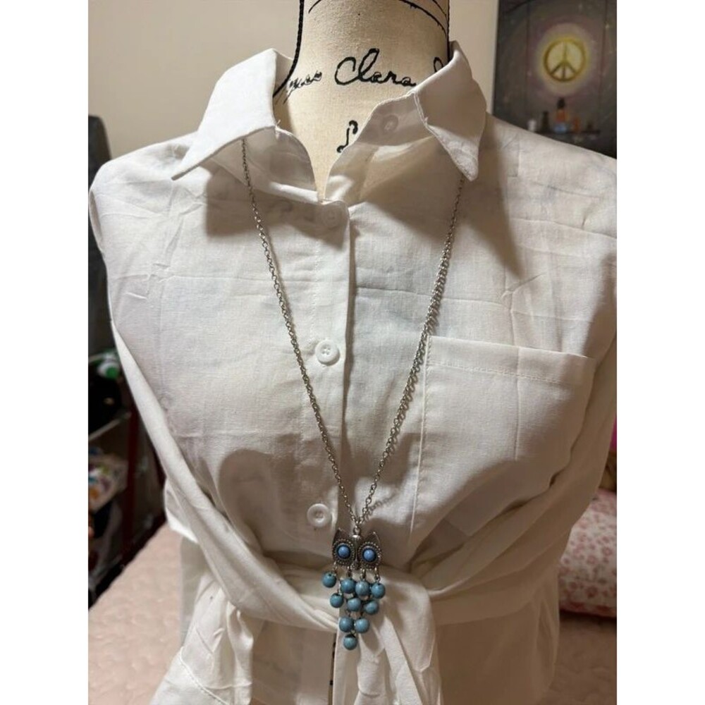 Claire’s Boho Style Owl Faux Turquoise Beads Necklace
